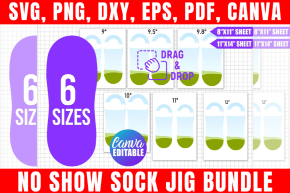 Download No Show Sock Jig Editable Bundle - Editable bundle Collection