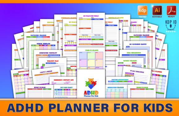 Download ADHD Planner for Kids: Editable Bundle - Editable bundle Collection