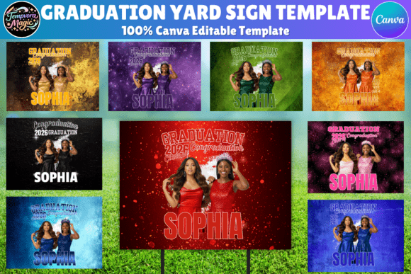 Download 2026 Graduation Yard Sign Canva Template - Graduation yard sign Collection