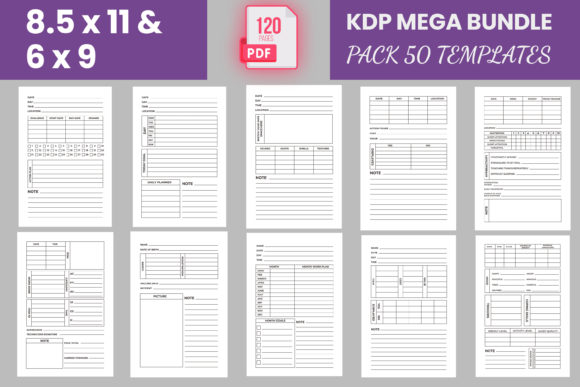 Download 50 KDP Interior Template Editable Bundle - Editable bundle Collection