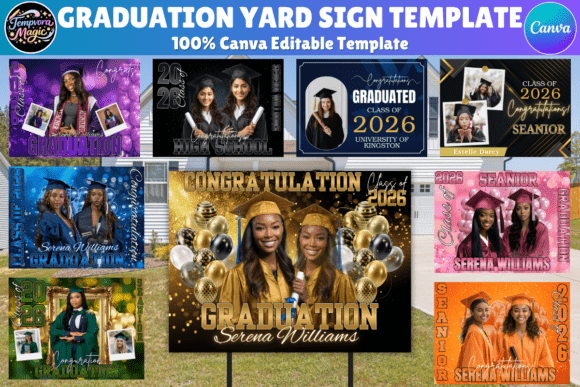 Download Graduation Yard Sign Canva Template - Graduation yard sign Collection