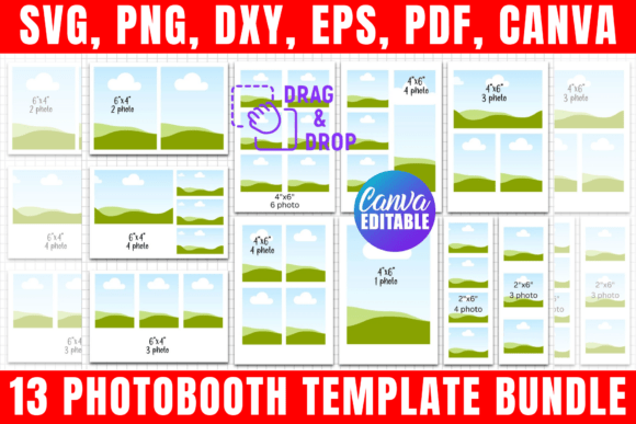 Download 13 Photobooth Template Editable Bundle - Editable bundle Collection